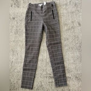 Calvin Klein plaid fitted stretch slacks